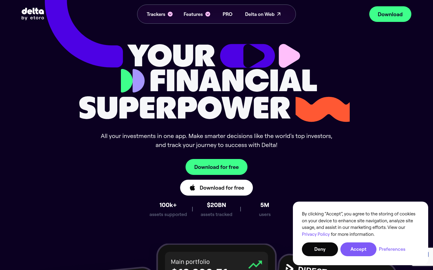 Delta Investment Tracker official homepage