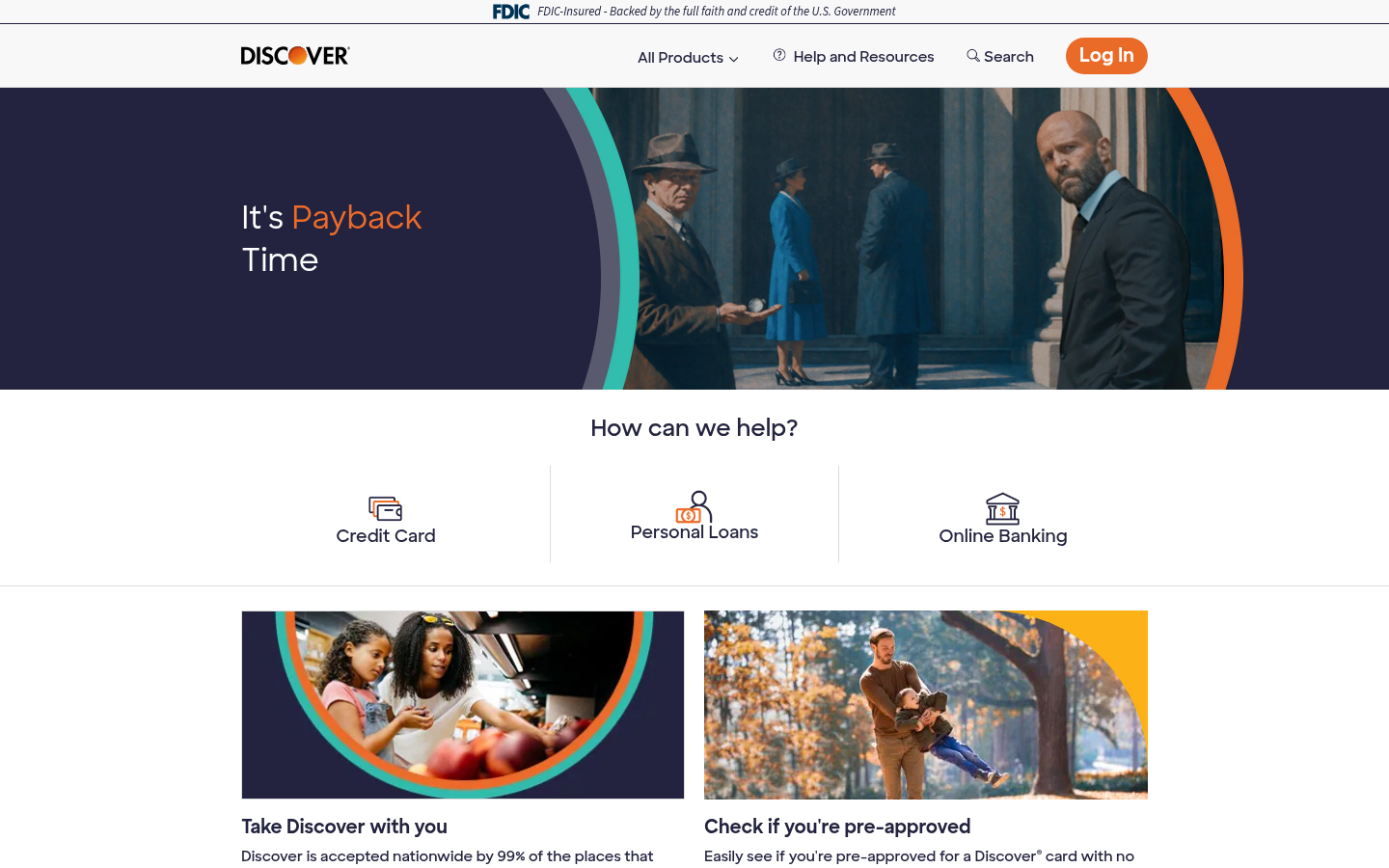 Discover Bank official homepage