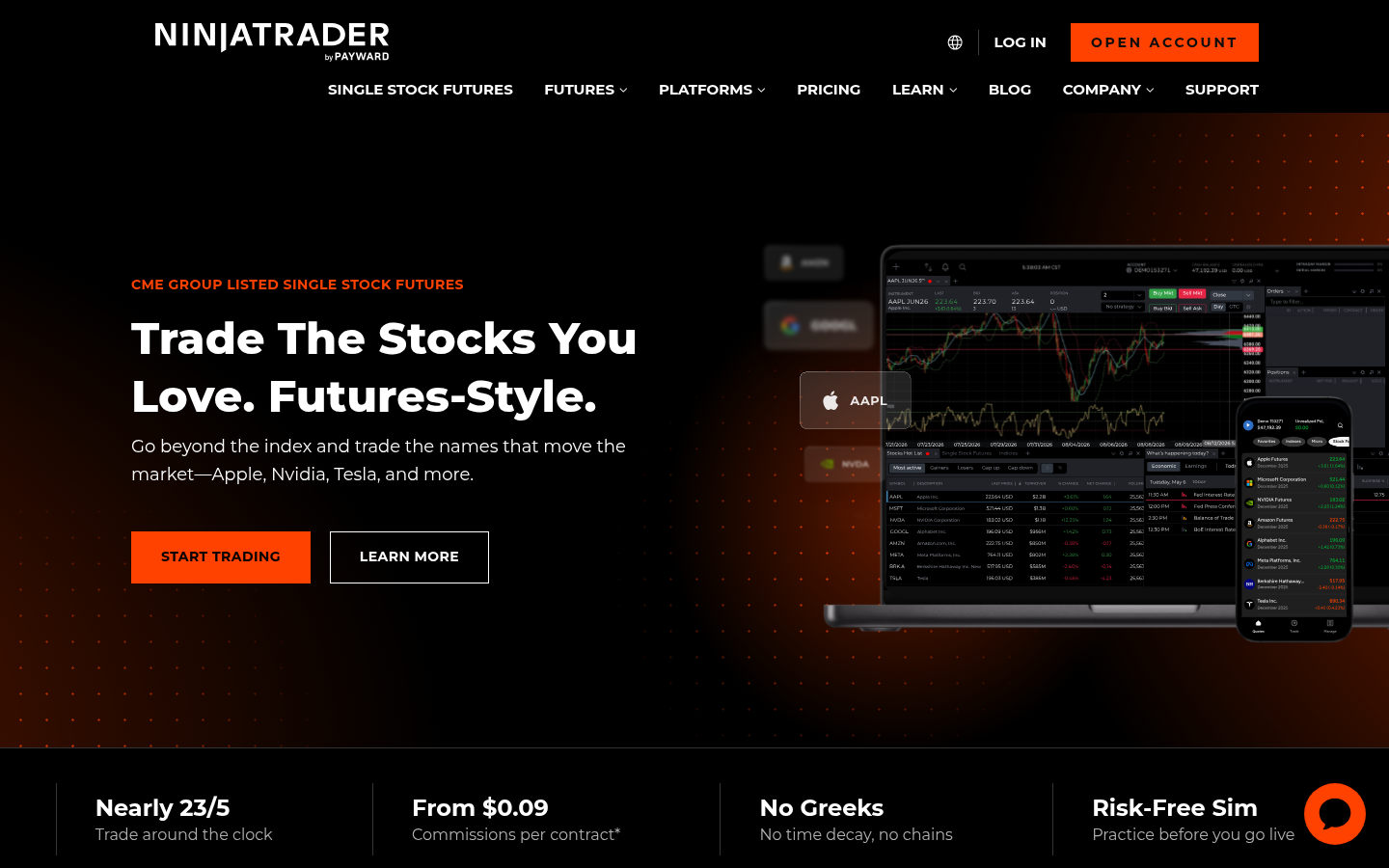 NinjaTrader official homepage
