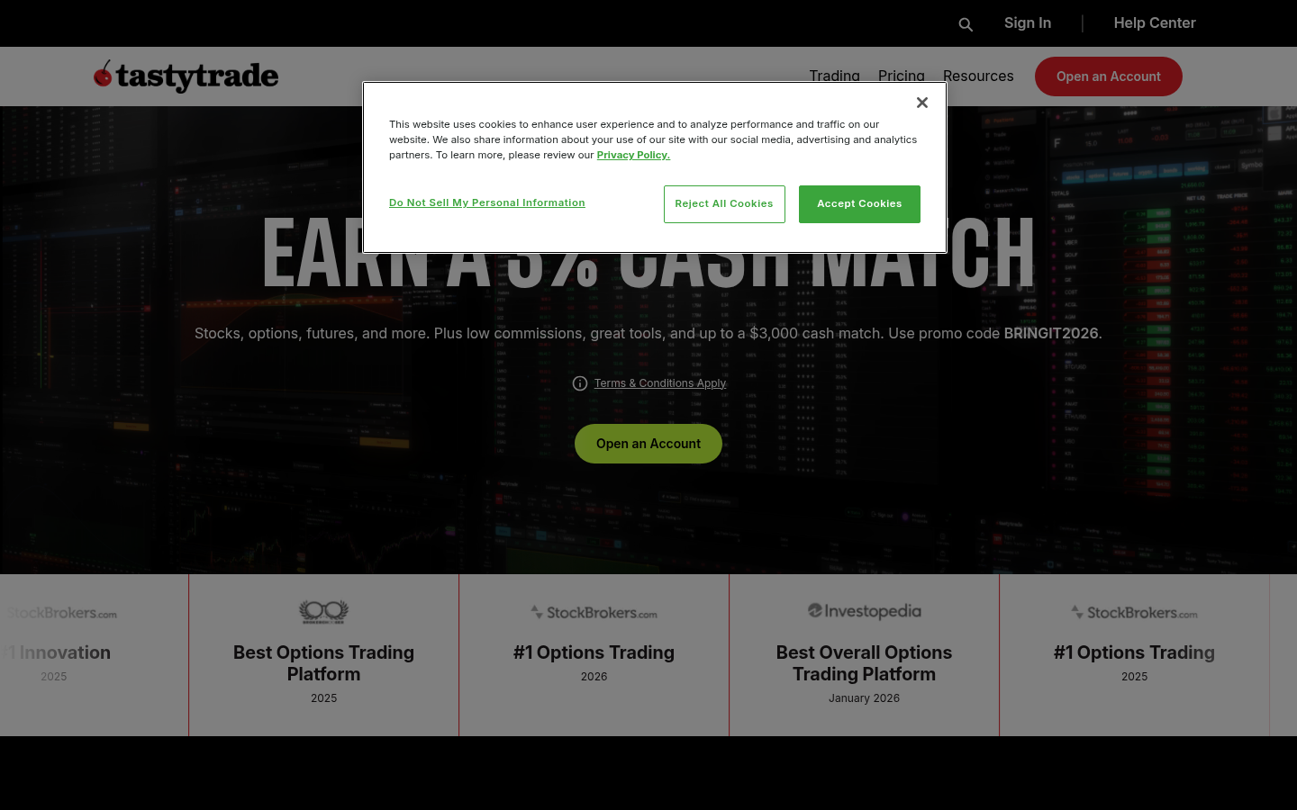 tastytrade official homepage