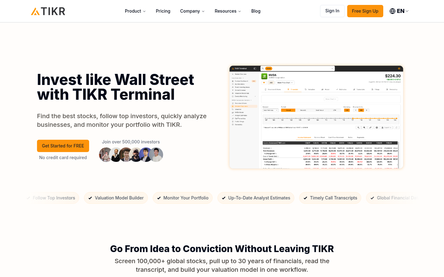 TIKR official homepage